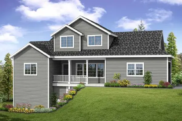 Country house plans 17-954 - front exterior, 1,536 sq ft, 3 bed, 2 bath house plans | Monster House Plans