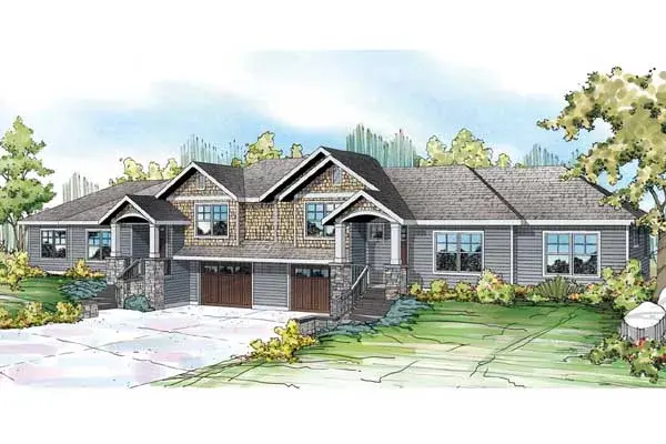 Craftsman house plans 17-960 - front exterior, 2,952 sq ft, 6 bed, 4 bath house plans | Monster House Plans
