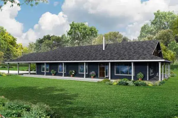 Farmhouse house plans 17-966 - front exterior, 2,176 sq ft, 3 bed, 2 bath house plans | Monster House Plans