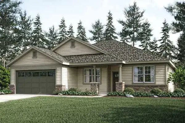 Craftsman house plans 17-970 - front exterior, 2,017 sq ft, 3 bed, 2 bath house plans | Monster House Plans