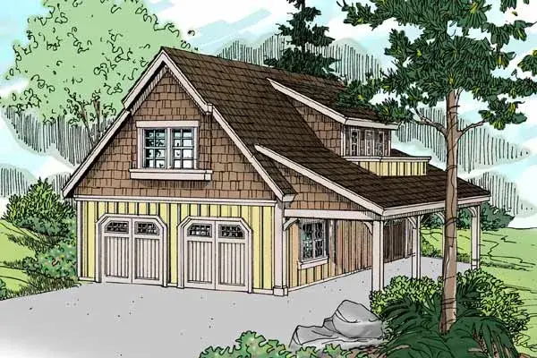 Craftsman house plans 17-978 - front exterior, 1,280 sq ft, 0 bed, 0 bath house plans | Monster House Plans