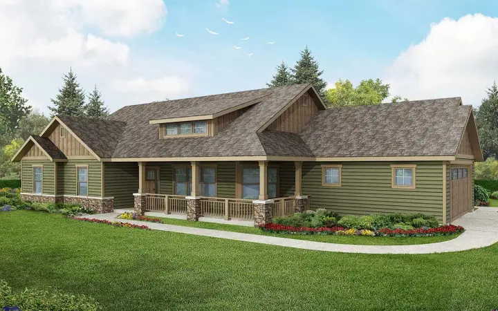 Ranch house plans 17-988 - front exterior, 2,305 sq ft, 3 bed, 2 bath house plans | Monster House Plans