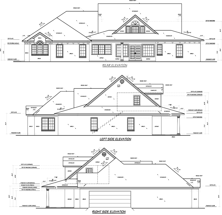 Rear Elevation Plan: 18-447