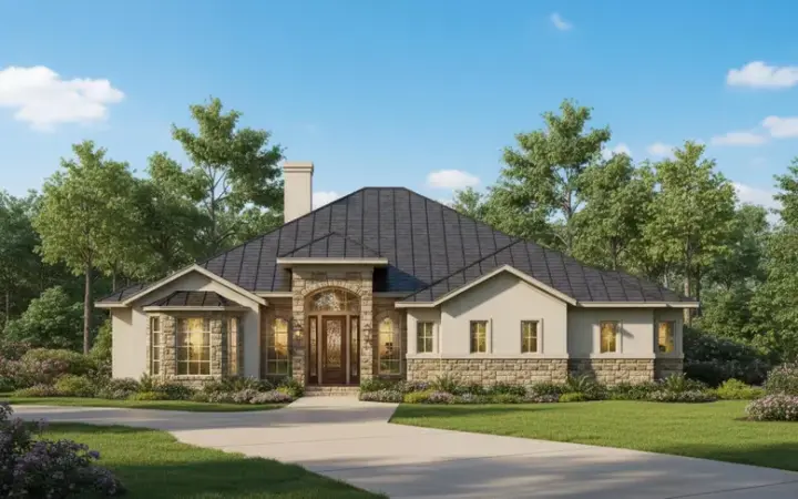 Traditional house plans 19-1013 - front exterior, 3,218 sq ft, 3 bed, 3 bath house plans | Monster House Plans