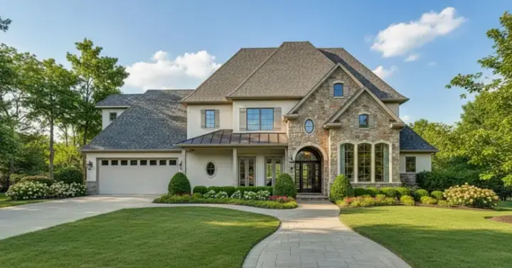 French Country house plans 19-1036 - front exterior, 4,203 sq ft, 4 bed, 3 bath house plans | Monster House Plans