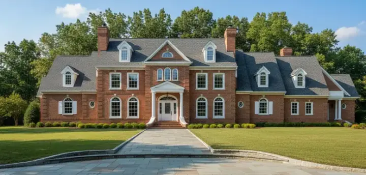 Georgian house plans 19-104 - front exterior, 7,847 sq ft, 5 bed, 4 bath house plans | Monster House Plans