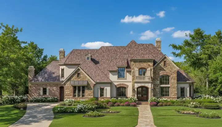 French Country house plans 19-1044 - front exterior, 5,273 sq ft, 5 bed, 5 bath house plans | Monster House Plans