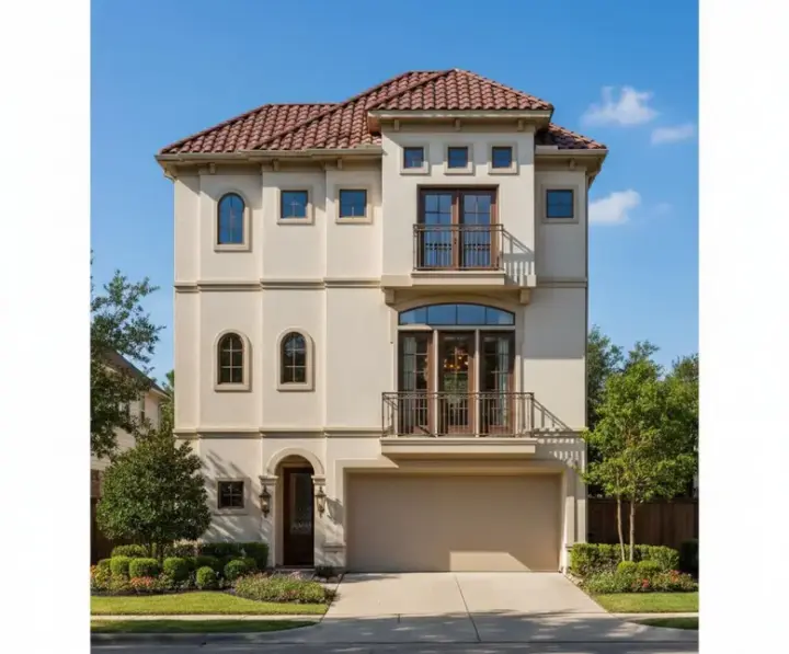 Mediterranean house plans 19-1055 - front exterior, 2,024 sq ft, 3 bed, 3 bath house plans | Monster House Plans