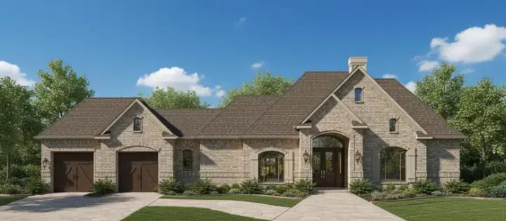 Traditional house plans 19-1059 - front exterior, 2,309 sq ft, 4 bed, 2 bath house plans | Monster House Plans