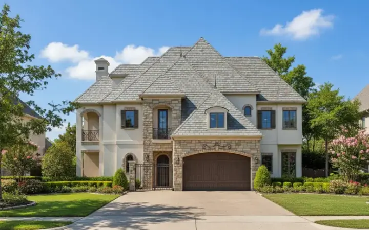 French Country house plans 19-1073 - front exterior, 5,111 sq ft, 5 bed, 5 bath house plans | Monster House Plans