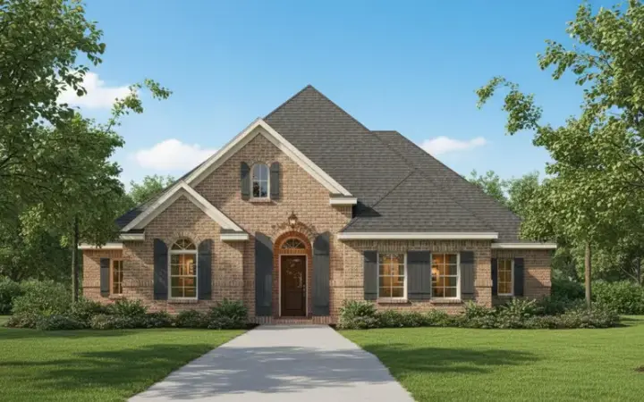 Traditional house plans 19-1077 - front exterior, 1,804 sq ft, 3 bed, 2 bath house plans | Monster House Plans