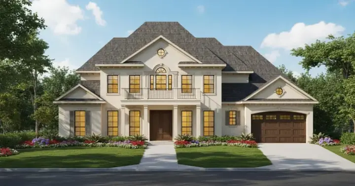 Southern Colonial house plans 19-1088 - front exterior, 3,923 sq ft, 4 bed, 3 bath house plans | Monster House Plans