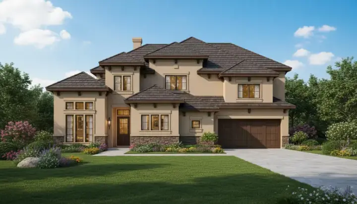 Mediterranean house plans 19-1095 - front exterior, 4,406 sq ft, 4 bed, 3 bath house plans | Monster House Plans