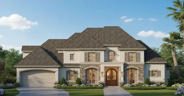 Traditional house plans 19-1099 - front exterior, 4,332 sq ft, 5 bed, 4 bath house plans | Monster House Plans