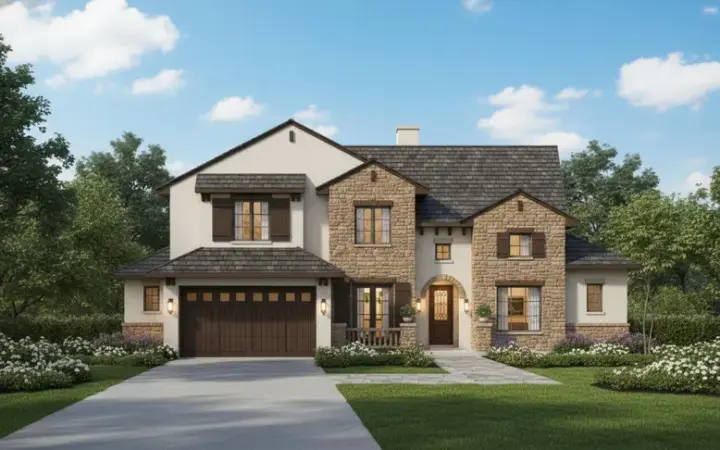 Tuscan house plans 19-1100 - front exterior, 3,389 sq ft, 4 bed, 3 bath house plans | Monster House Plans