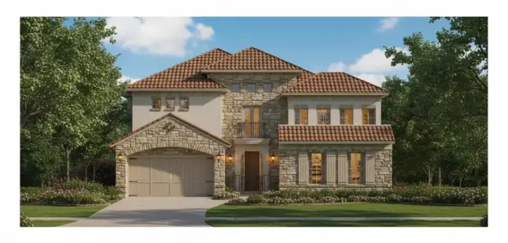 Tuscan house plans 19-1102 - front exterior, 4,198 sq ft, 4 bed, 3 bath house plans | Monster House Plans