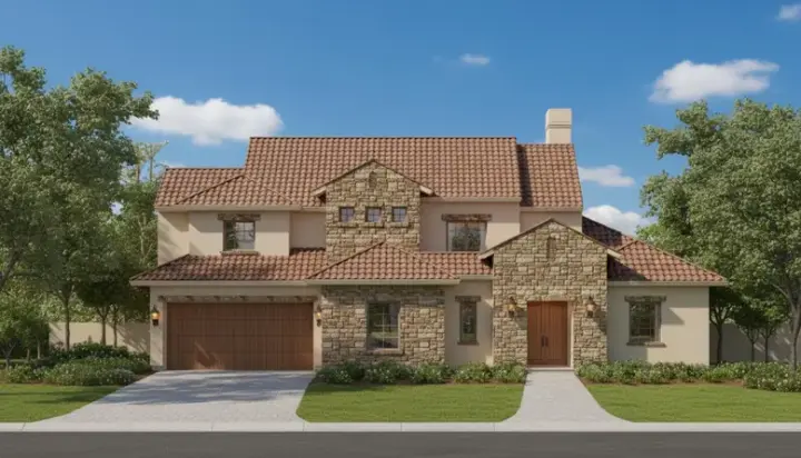 Tuscan house plans 19-1105 - front exterior, 4,223 sq ft, 4 bed, 3 bath house plans | Monster House Plans