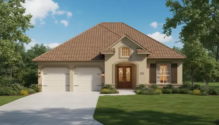 French Country house plans 19-1107 - front exterior, 2,549 sq ft, 3 bed, 2 bath house plans | Monster House Plans
