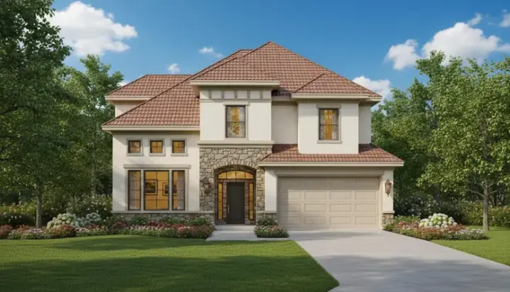 Tuscan house plans 19-1112 - front exterior, 3,036 sq ft, 3 bed, 2 bath house plans | Monster House Plans
