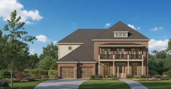 Colonial house plans 19-1114 - front exterior, 4,021 sq ft, 5 bed, 4 bath house plans | Monster House Plans