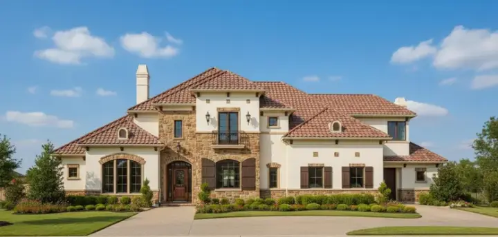 Tuscan house plans 19-1121 - front exterior, 6,583 sq ft, 5 bed, 4 bath house plans | Monster House Plans