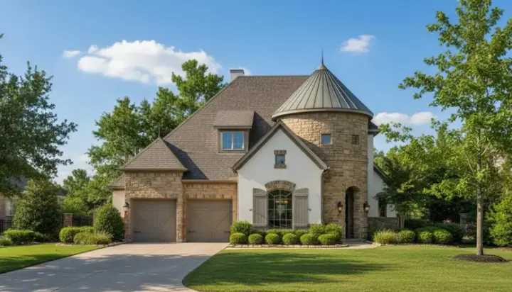 French Country house plans 19-1125 - front exterior, 3,954 sq ft, 4 bed, 4 bath house plans | Monster House Plans