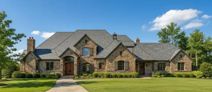 French Country house plans 19-1128 - front exterior, 5,077 sq ft, 5 bed, 4 bath house plans | Monster House Plans