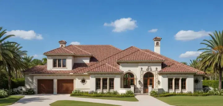 Mediterranean house plans 19-1130 - front exterior, 5,386 sq ft, 4 bed, 4 bath house plans | Monster House Plans