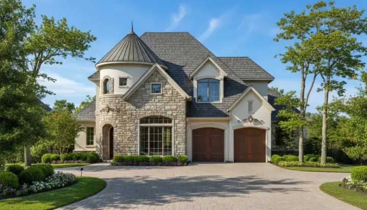 Tuscan house plans 19-1135 - front exterior, 3,560 sq ft, 4 bed, 4 bath house plans | Monster House Plans