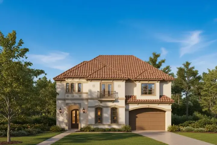 Mediterranean house plans 19-1137 - front exterior, 3,688 sq ft, 4 bed, 4 bath house plans | Monster House Plans