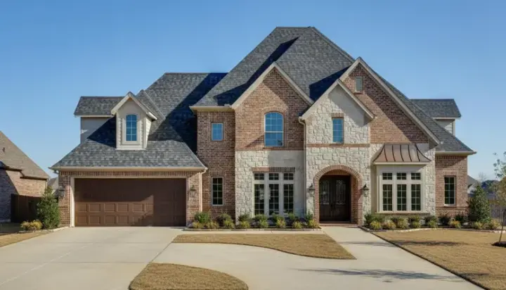 French Country house plans 19-114 - front exterior, 4,095 sq ft, 4 bed, 3 bath house plans | Monster House Plans