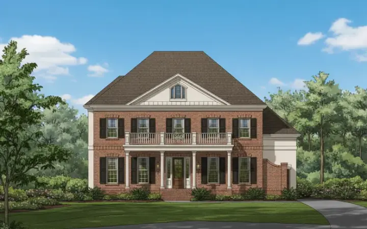 Southern Colonial house plans 19-1141 - front exterior, 4,171 sq ft, 4 bed, 4 bath house plans | Monster House Plans