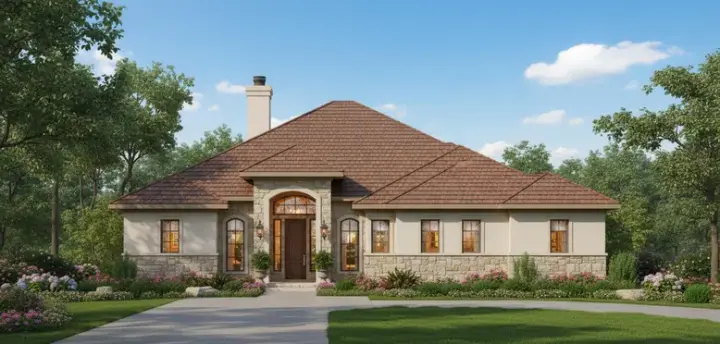 Traditional house plans 19-1144 - front exterior, 3,074 sq ft, 3 bed, 3 bath house plans | Monster House Plans