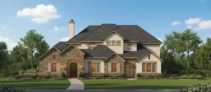 Tuscan house plans 19-1146 - front exterior, 4,747 sq ft, 4 bed, 4 bath house plans | Monster House Plans