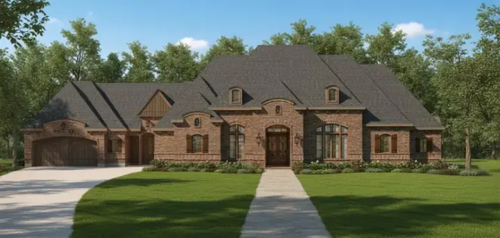 Traditional house plans 19-1151 - front exterior, 5,334 sq ft, 3 bed, 3 bath house plans | Monster House Plans