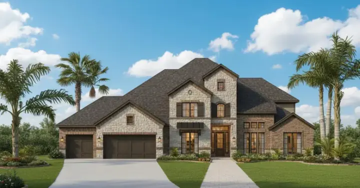Traditional house plans 19-1154 - front exterior, 5,105 sq ft, 5 bed, 5 bath house plans | Monster House Plans