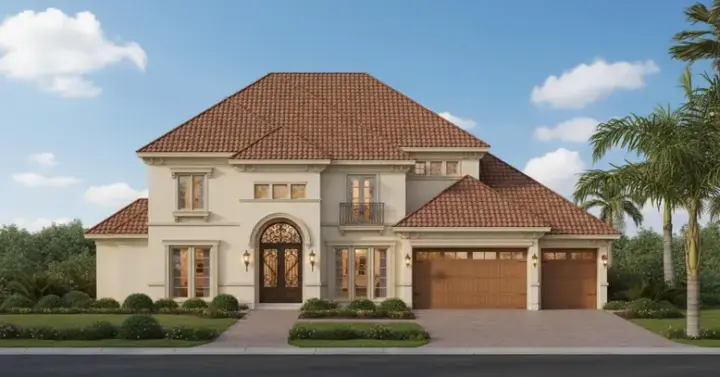 Mediterranean house plans 19-1163 - front exterior, 4,172 sq ft, 5 bed, 4 bath house plans | Monster House Plans