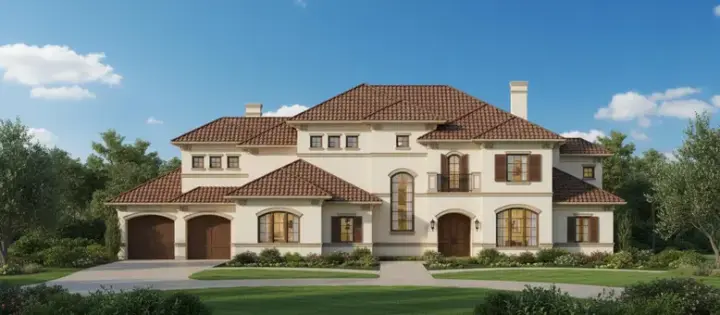 Mediterranean house plans 19-1164 - front exterior, 6,352 sq ft, 5 bed, 5 bath house plans | Monster House Plans