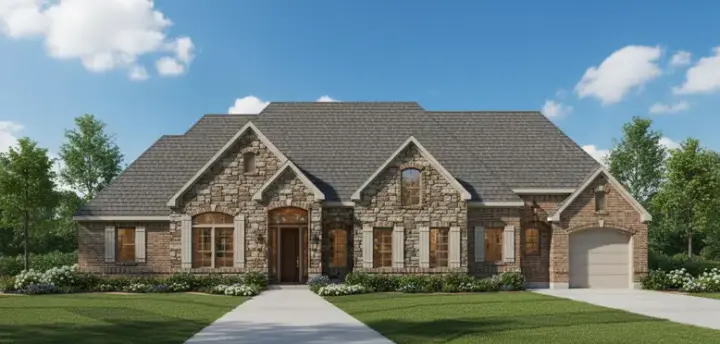 European house plans 19-1175 - front exterior, 3,220 sq ft, 4 bed, 3 bath house plans | Monster House Plans