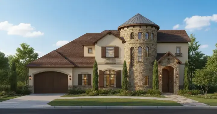 Tuscan house plans 19-1180 - front exterior, 3,994 sq ft, 4 bed, 3 bath house plans | Monster House Plans