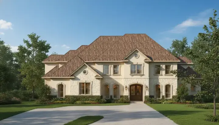 Mediterranean house plans 19-1189 - front exterior, 5,259 sq ft, 5 bed, 4 bath house plans | Monster House Plans