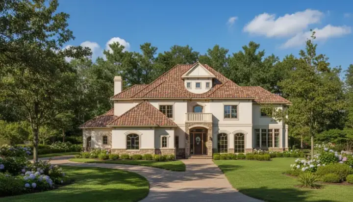 Mediterranean house plans 19-1192 - front exterior, 4,437 sq ft, 5 bed, 4 bath house plans | Monster House Plans