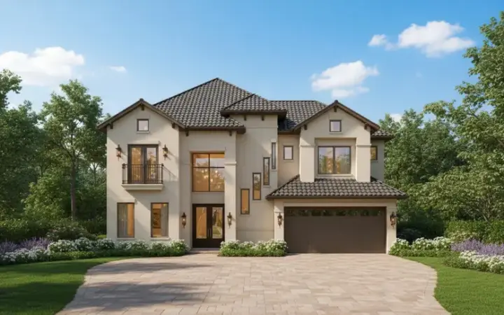 Mediterranean house plans 19-1194 - front exterior, 3,547 sq ft, 3 bed, 3 bath house plans | Monster House Plans