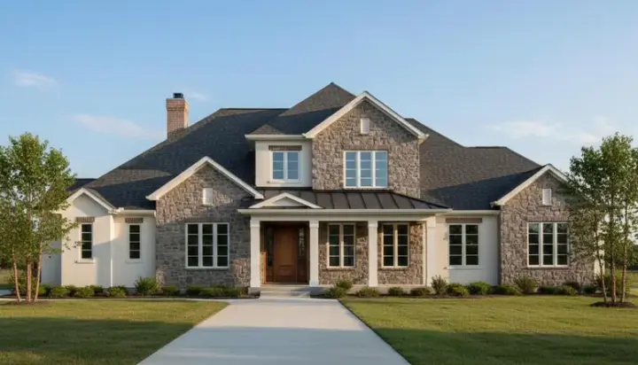Traditional house plans 19-120 - front exterior, 3,498 sq ft, 4 bed, 3 bath house plans | Monster House Plans