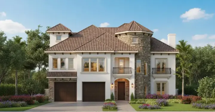 Mediterranean house plans 19-1204 - front exterior, 4,566 sq ft, 4 bed, 4 bath house plans | Monster House Plans