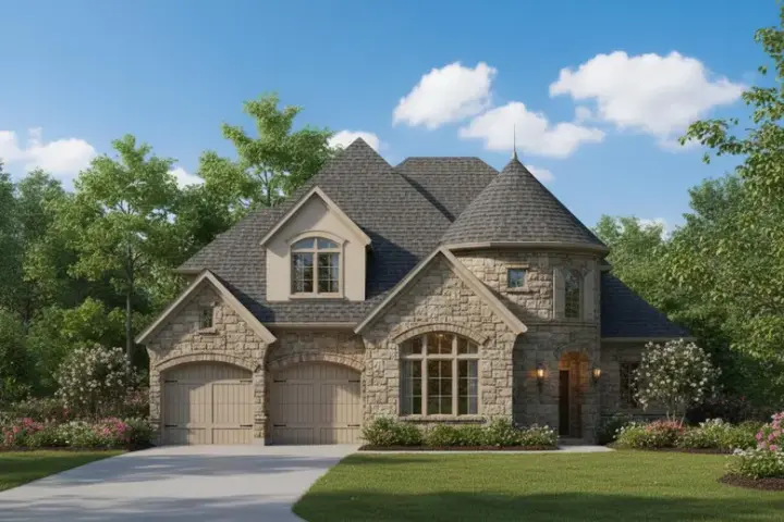 European house plans 19-1206 - front exterior, 3,583 sq ft, 4 bed, 3 bath house plans | Monster House Plans