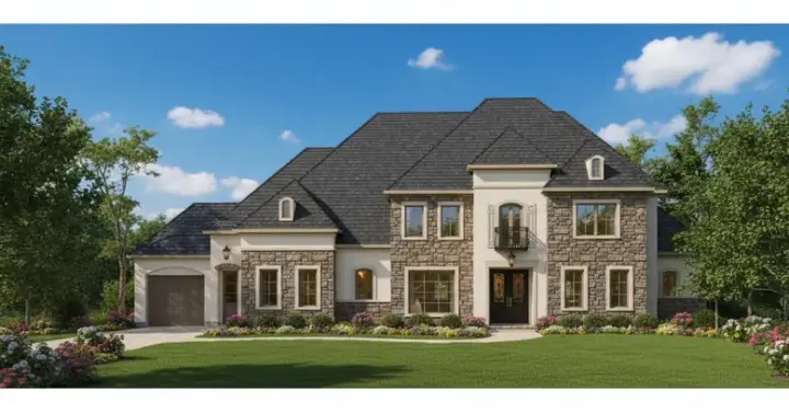 European house plans 19-1209 - front exterior, 4,559 sq ft, 5 bed, 4 bath house plans | Monster House Plans