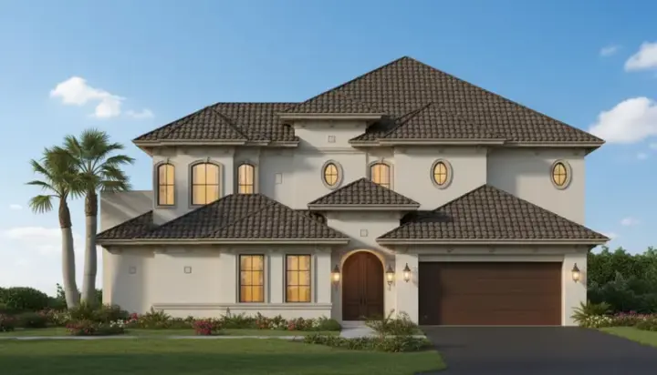 Mediterranean house plans 19-1211 - front exterior, 4,347 sq ft, 4 bed, 4 bath house plans | Monster House Plans