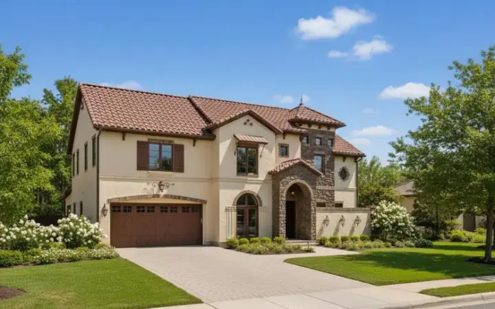 Mediterranean house plans 19-1215 - front exterior, 4,602 sq ft, 4 bed, 3 bath house plans | Monster House Plans