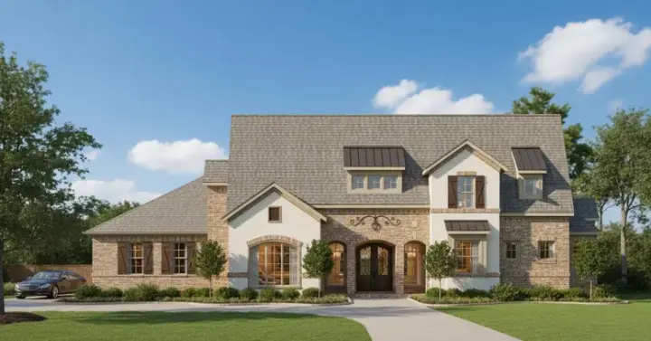 Traditional house plans 19-1217 - front exterior, 2,678 sq ft, 4 bed, 3 bath house plans | Monster House Plans